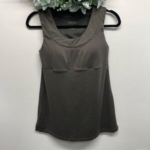Athleta Inner Strength Built In Bra Tank Top Olive Green 36C